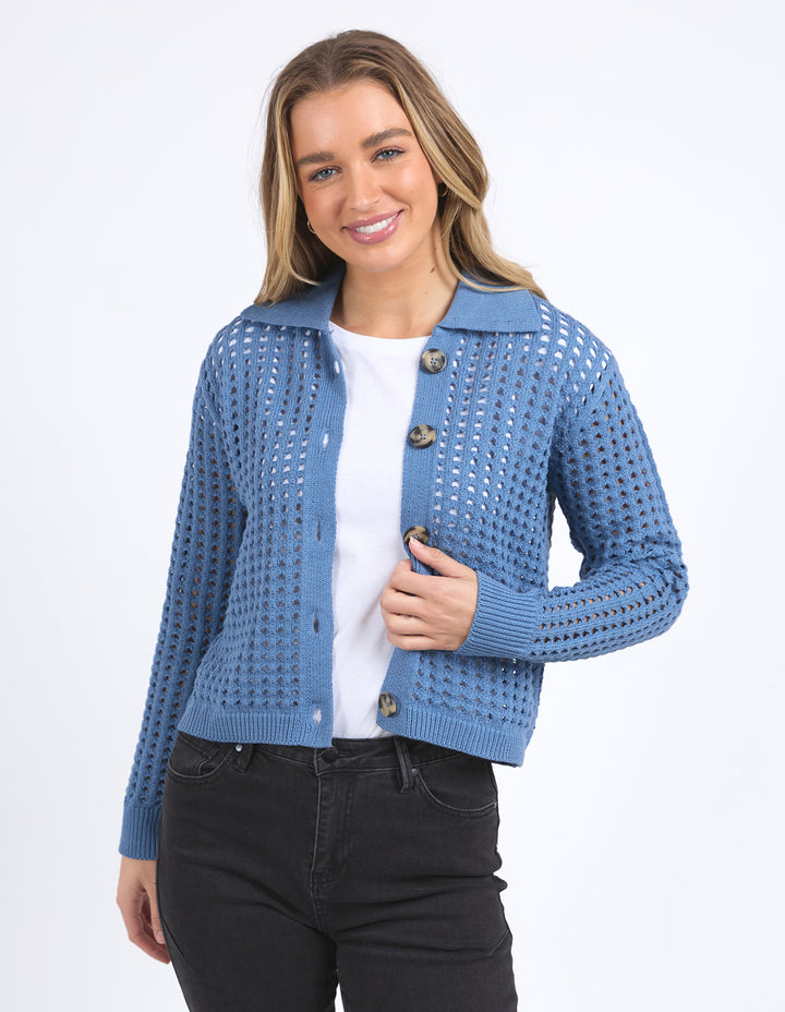 Clover Knit Cardigan - Coronet Blue