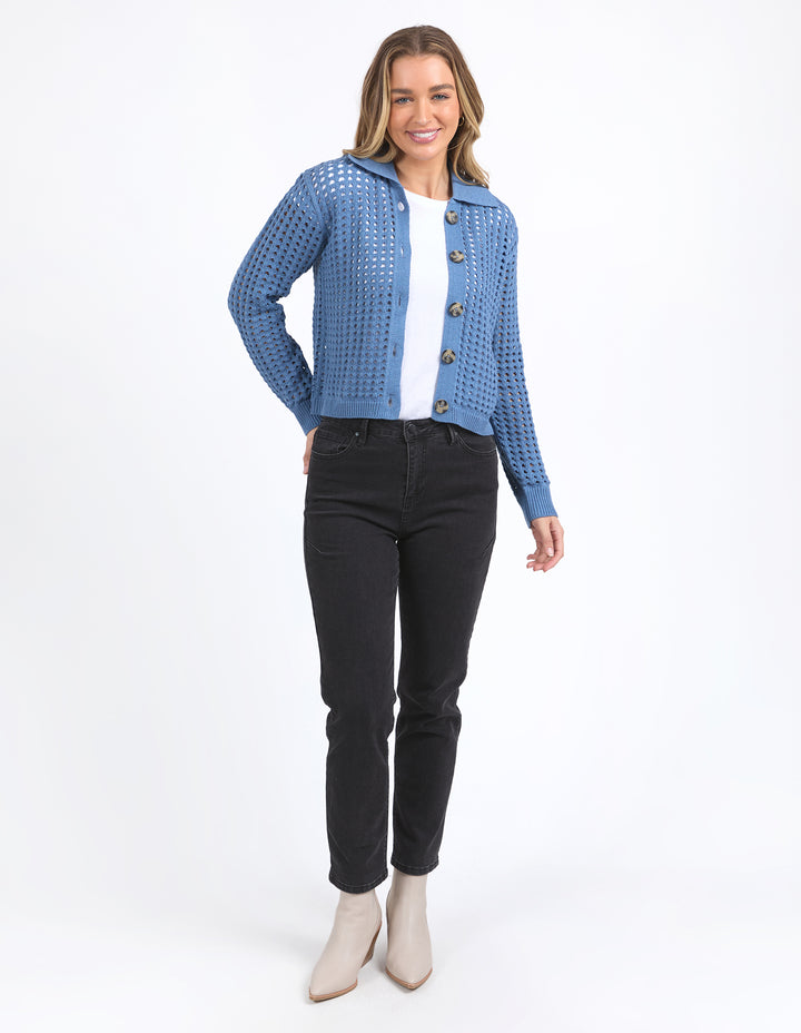 Clover Knit Cardigan - Coronet Blue