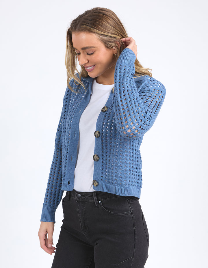 Clover Knit Cardigan - Coronet Blue