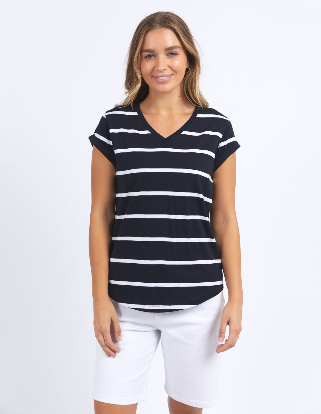 Manly Stripe Vee Tee