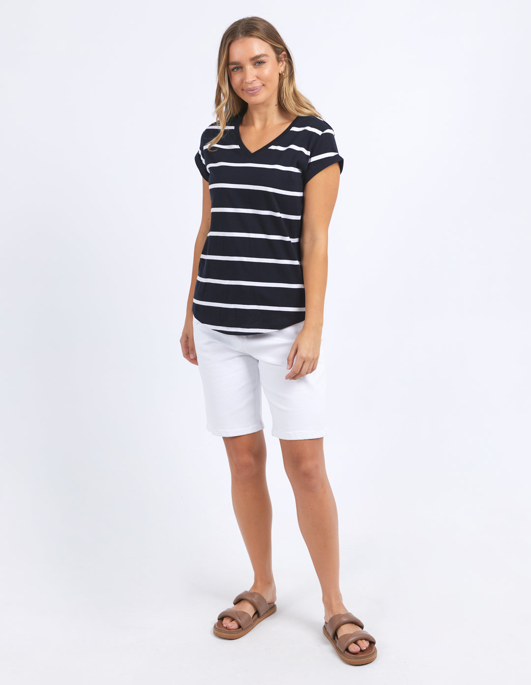 Manly Stripe Vee Tee