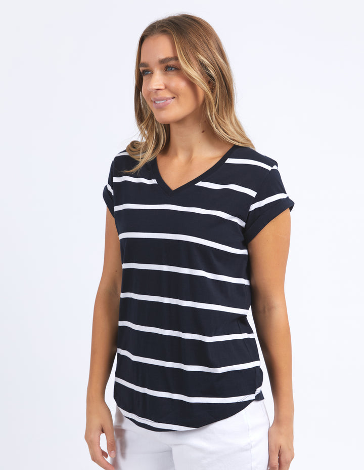 Manly Stripe Vee Tee