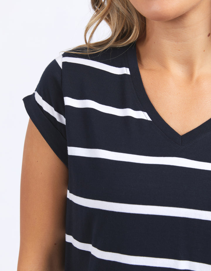 Manly Stripe Vee Tee