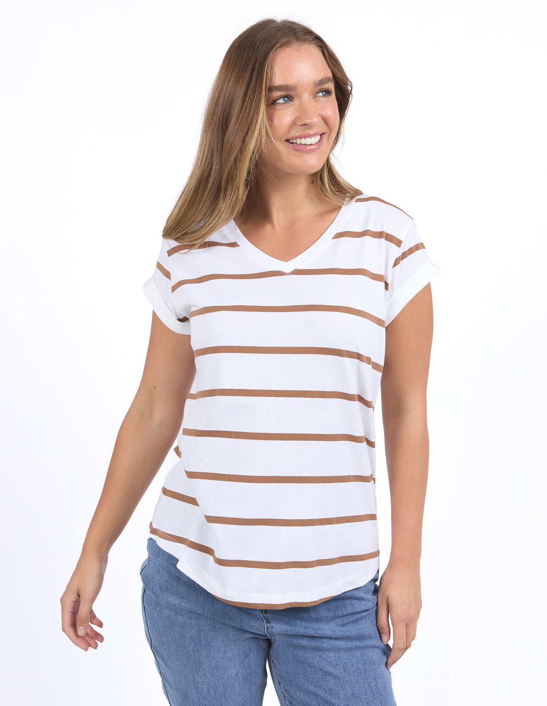 Manly Stripe Vee Tee