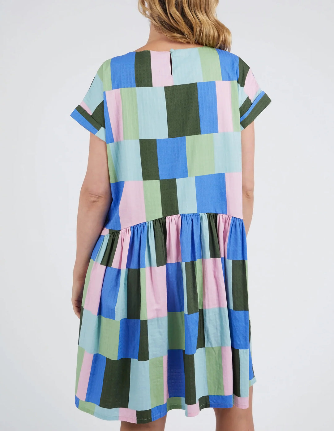 Elm Odyssey Dress - Blue / Green Print