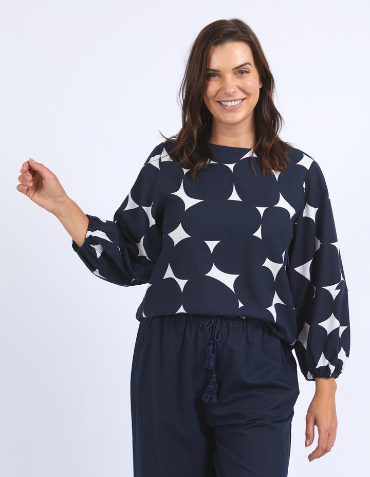 Demi Spot Top - Navy