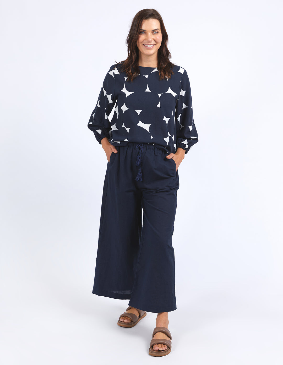 Demi Spot Top - Navy