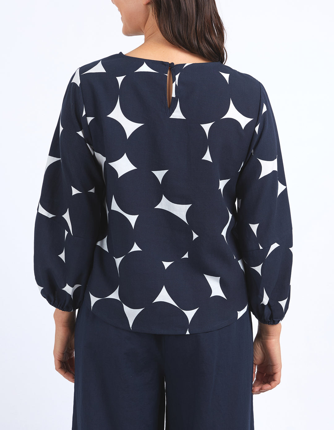 Demi Spot Top - Navy