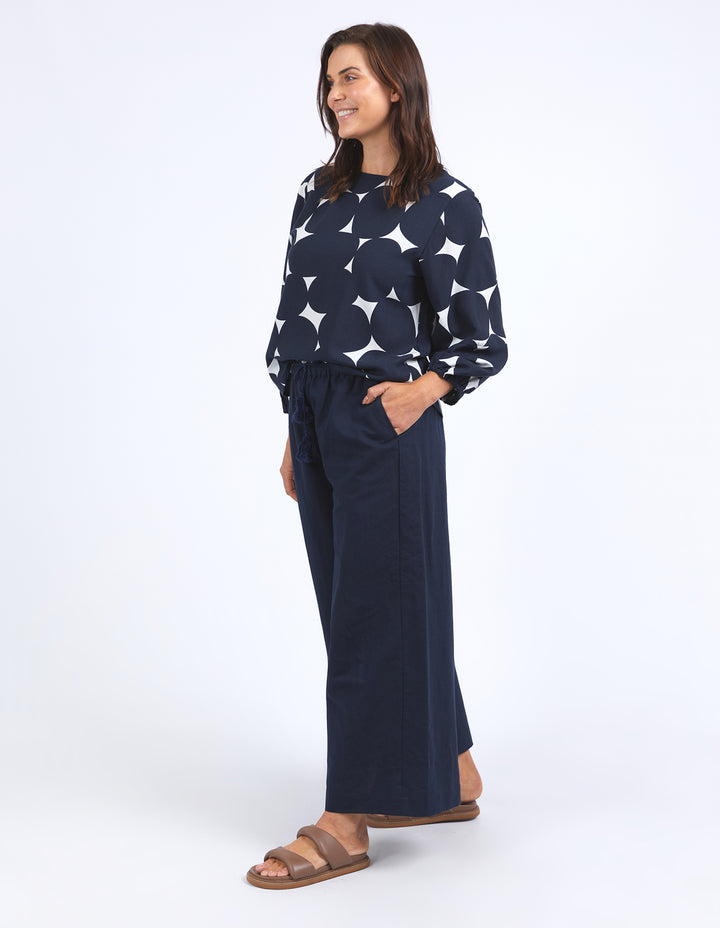 Demi Spot Top - Navy