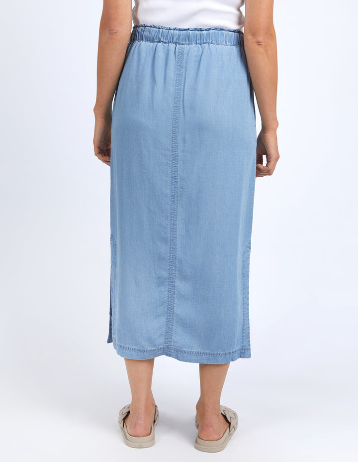 Elm Penny Utility Skirt - Mid Blue Wash