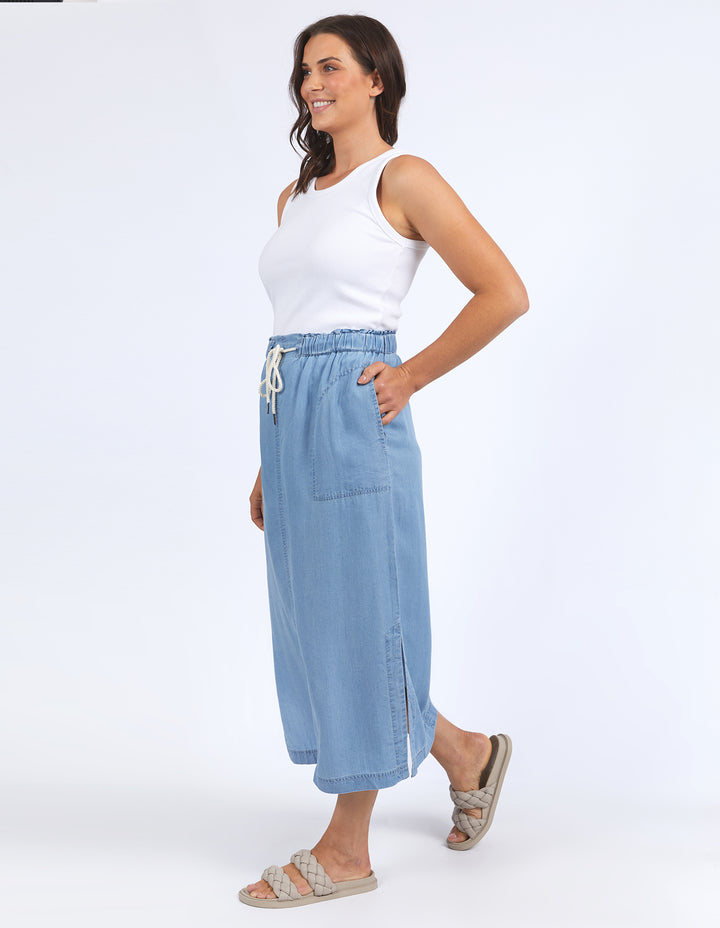 Elm Penny Utility Skirt - Mid Blue Wash