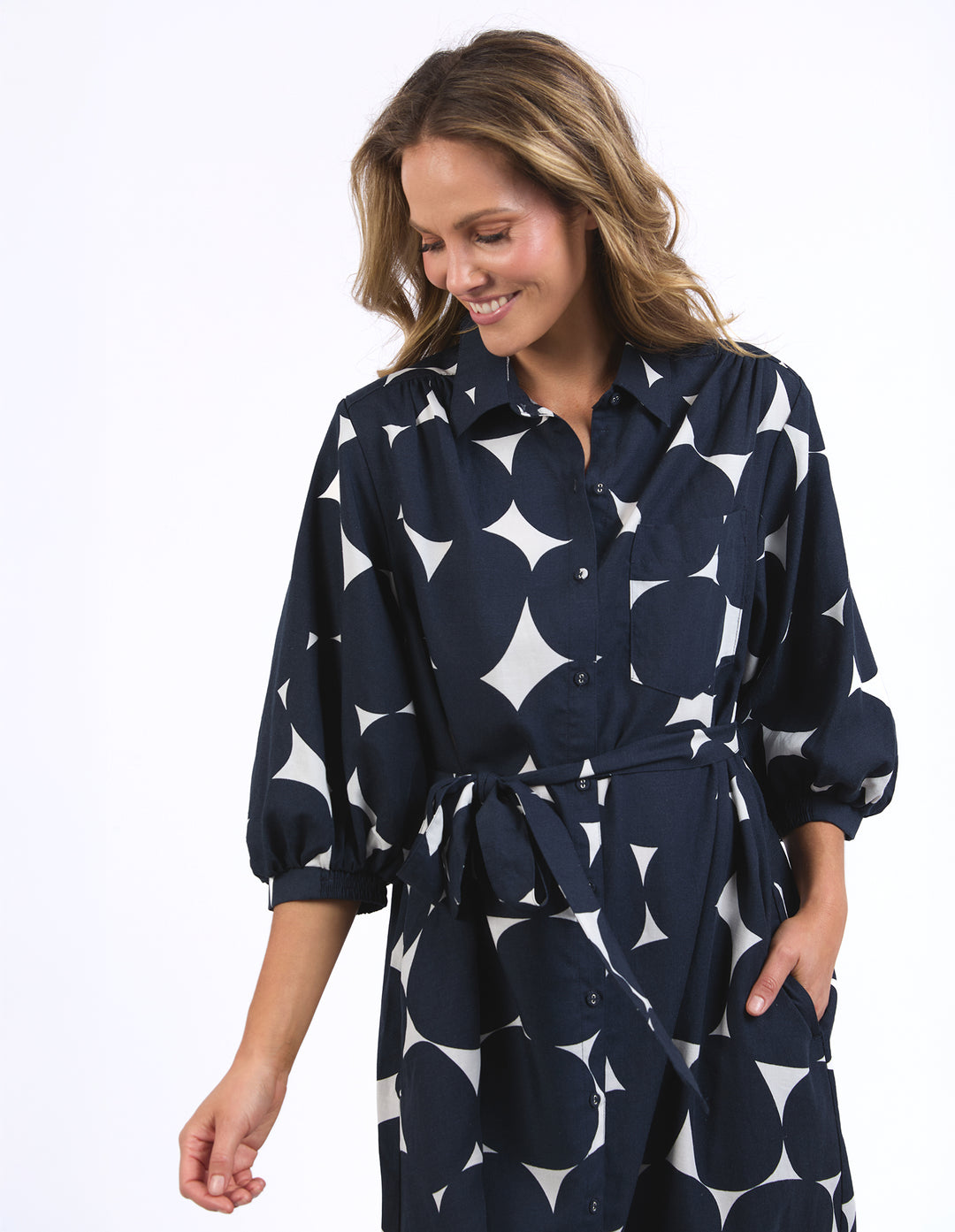 Elm Demi Spot Dress - Navy