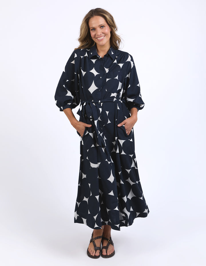 Elm Demi Spot Dress - Navy