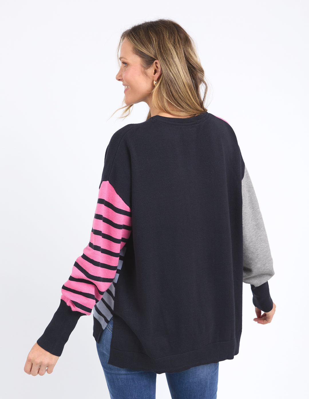 Effie Mixed Knit - Navy