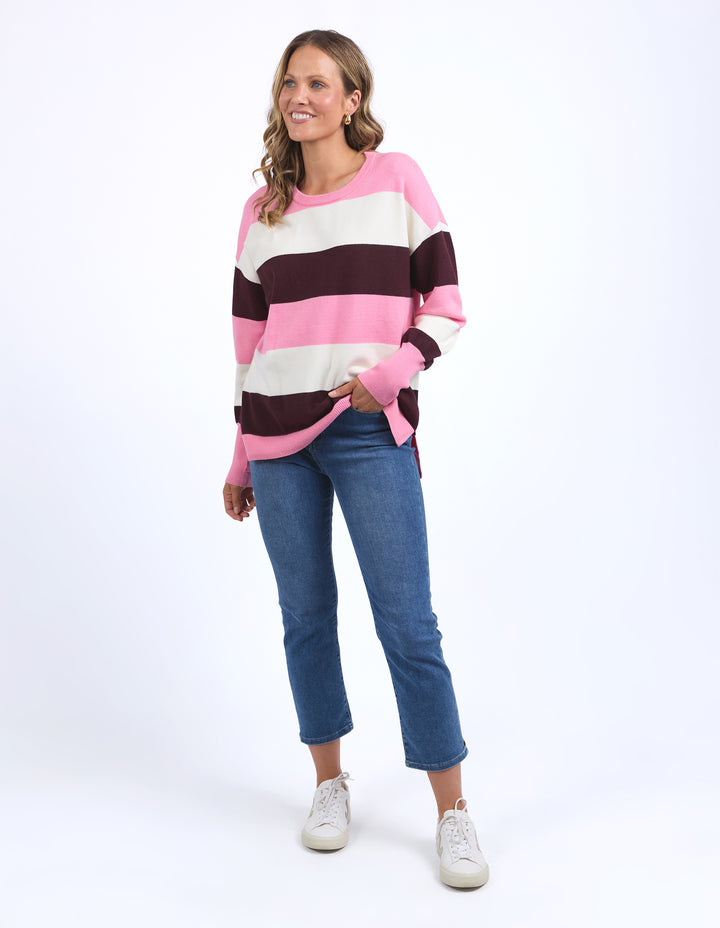 Hallie Stripe Knit - Geranium