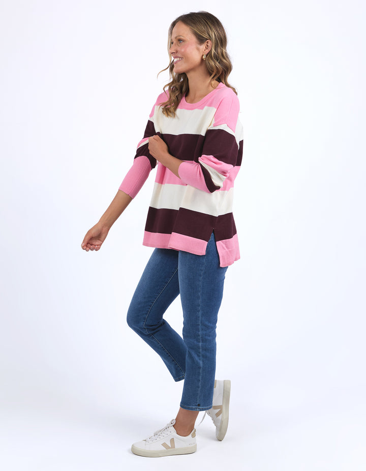 Hallie Stripe Knit - Geranium