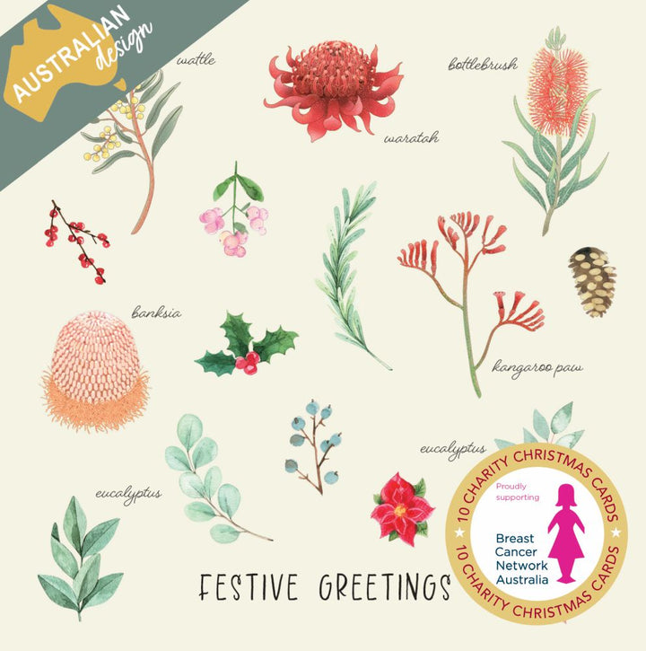 BCNA Australian Flora - Charity Christmas Card Pack