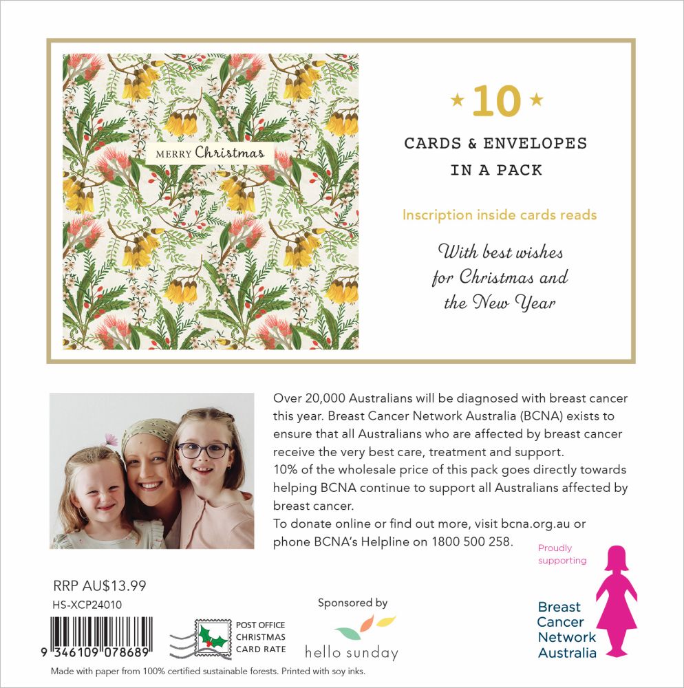 BCNA Floral Christmas - Charity Christmas Cards Pack