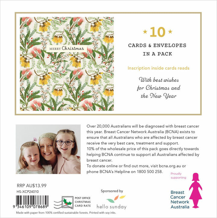 BCNA Floral Christmas - Charity Christmas Cards Pack