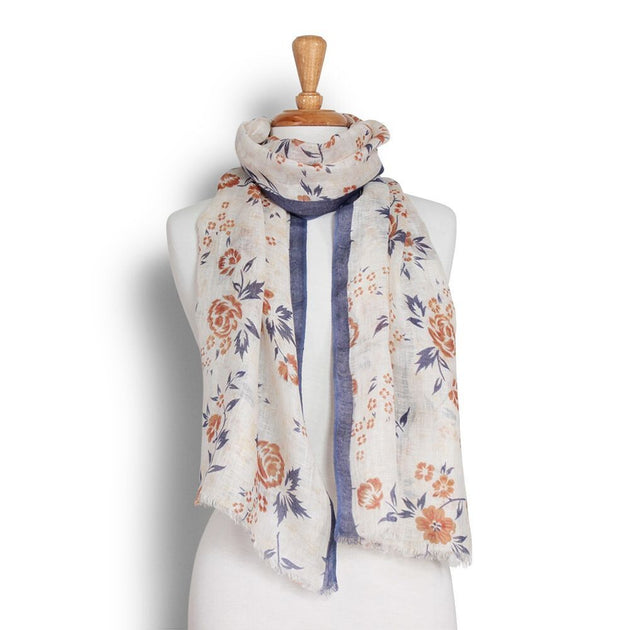 Moda Flower Hand Print Linen Scarf – Nest Homewares and Gifts