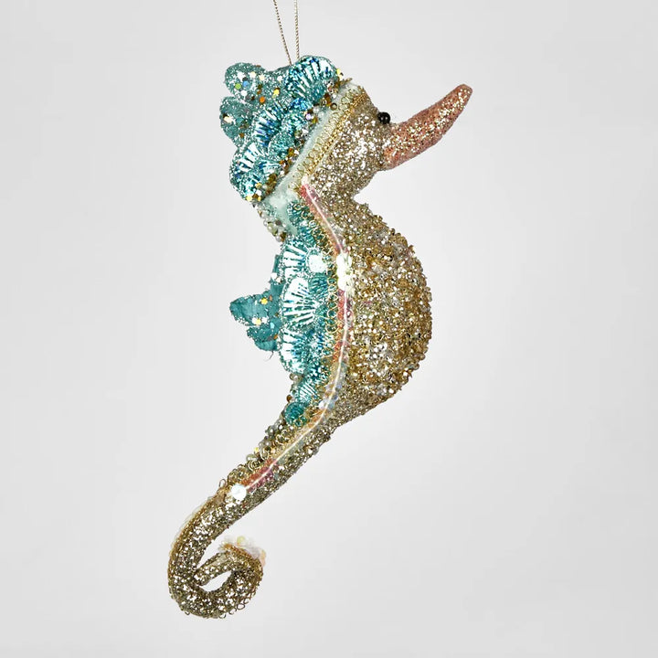 Deluxe Seahorse Hanging Ornament - Mint