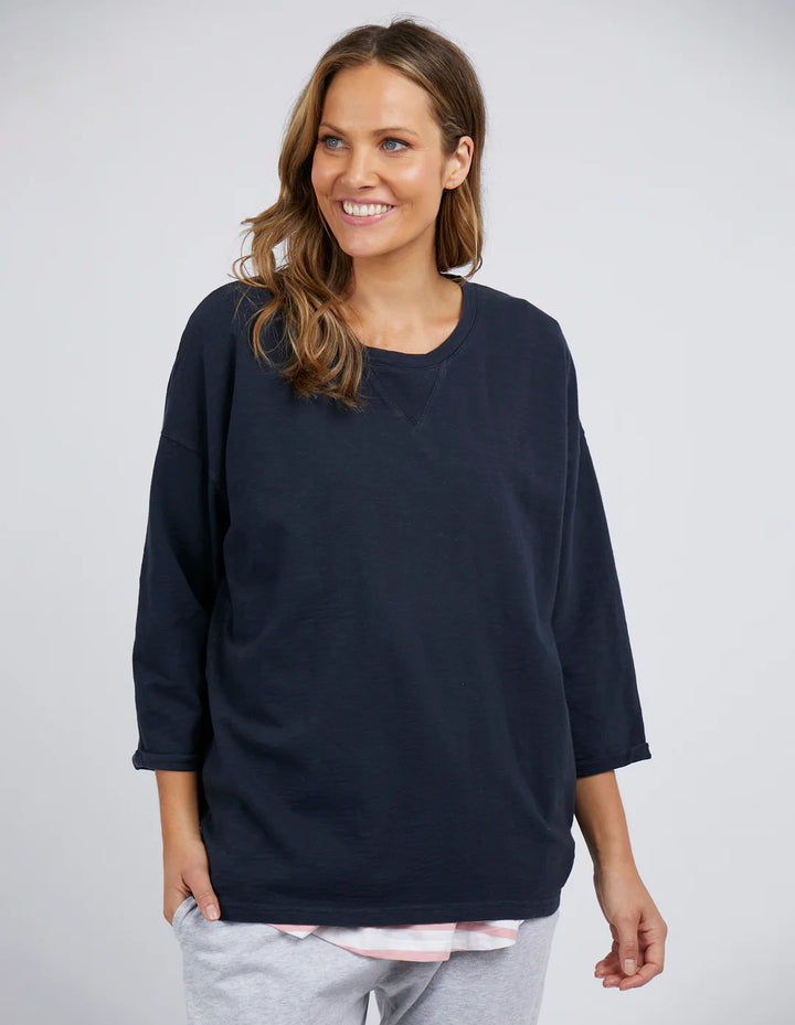 Elm Annie 3/4 Sleeve Tee - Navy