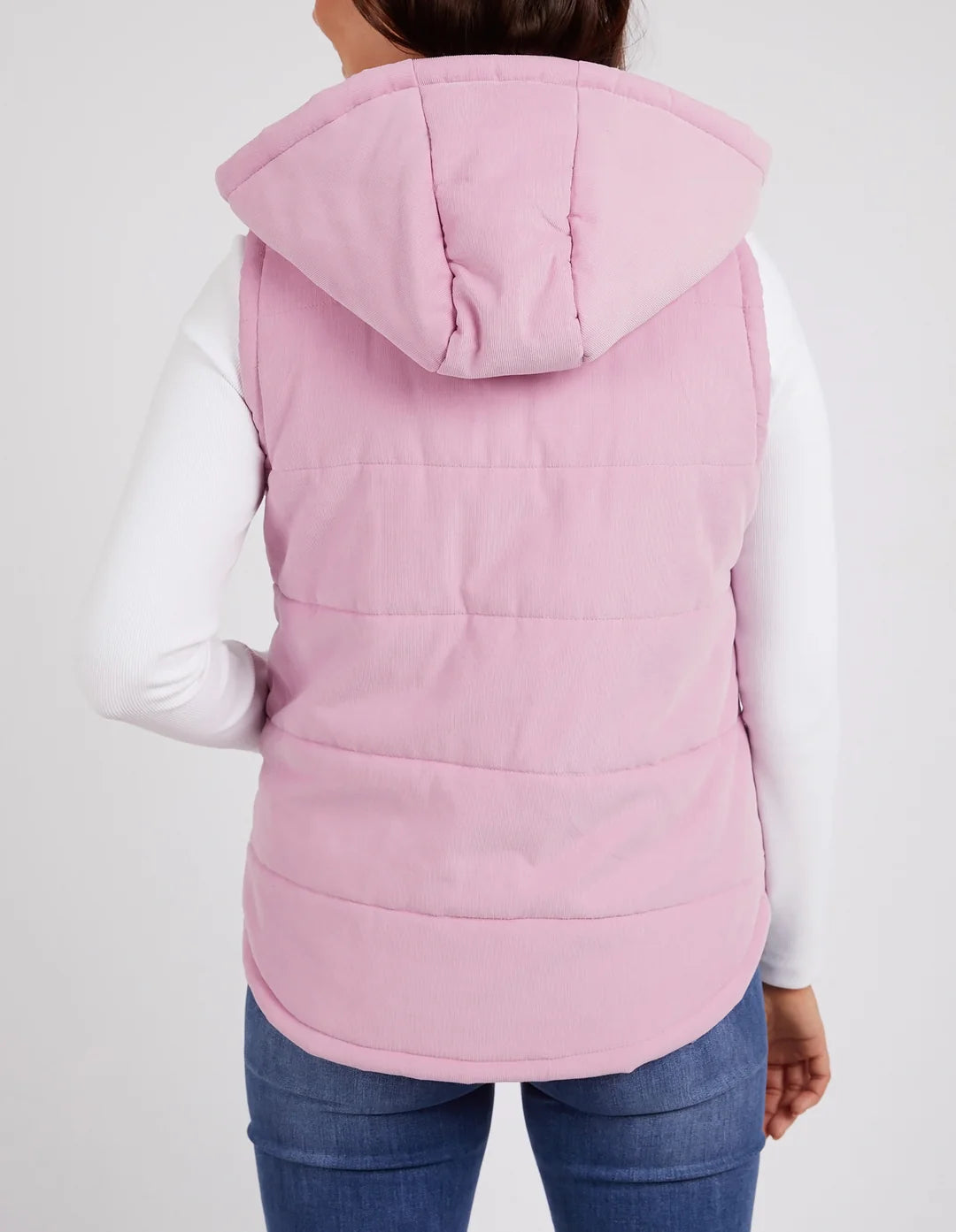 Elm Cord Puffer Vest  -  Peony Pink