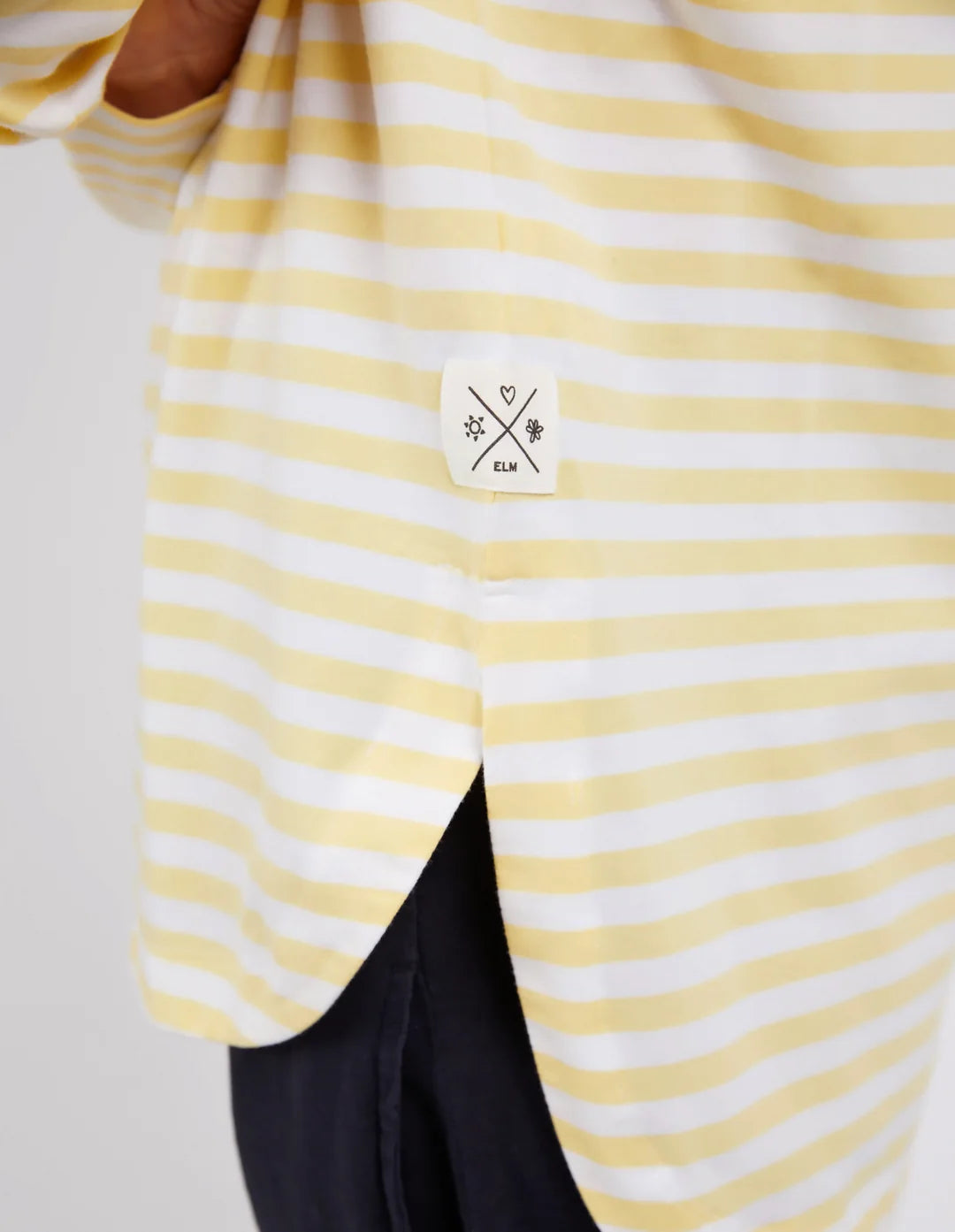 Elm Lauren  L/S Tee - Banana / White Stripe