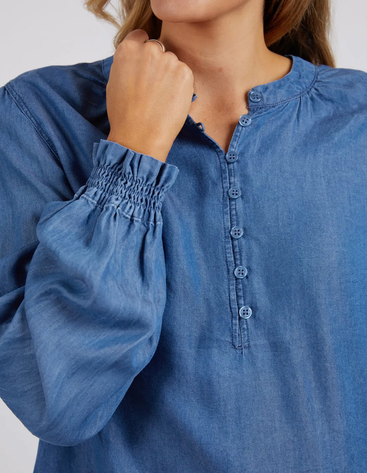 Elm Petal L/S Tee - Blue Wash