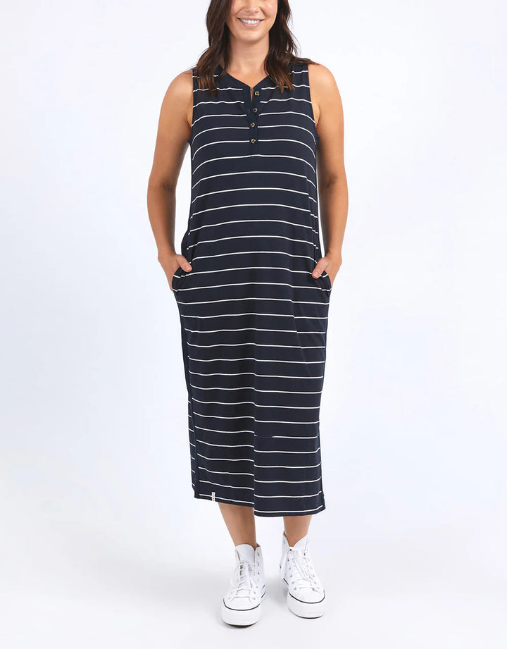 Elm Elyssian Dress - Stripe Navy & White