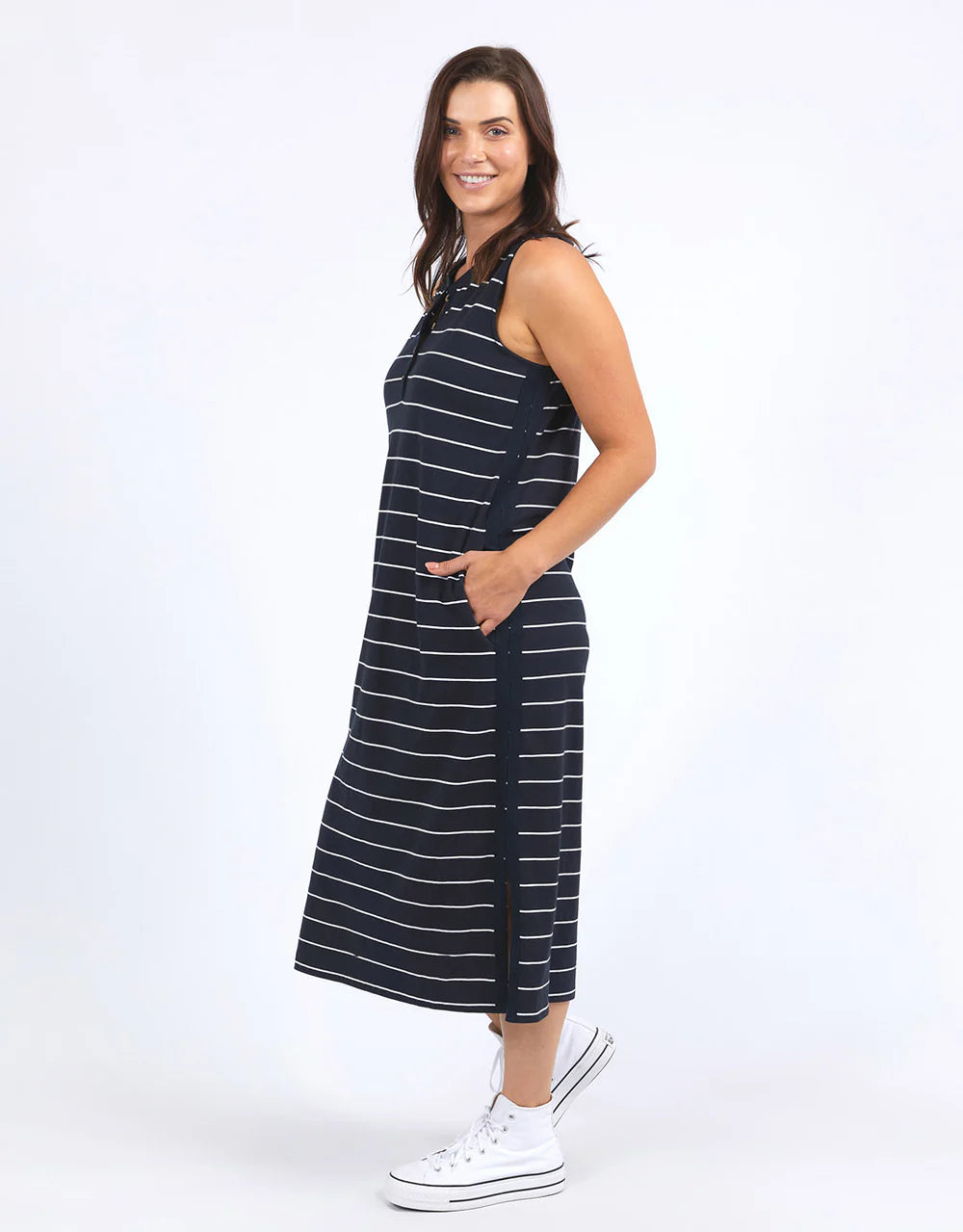 Elm Elyssian Dress - Stripe Navy & White