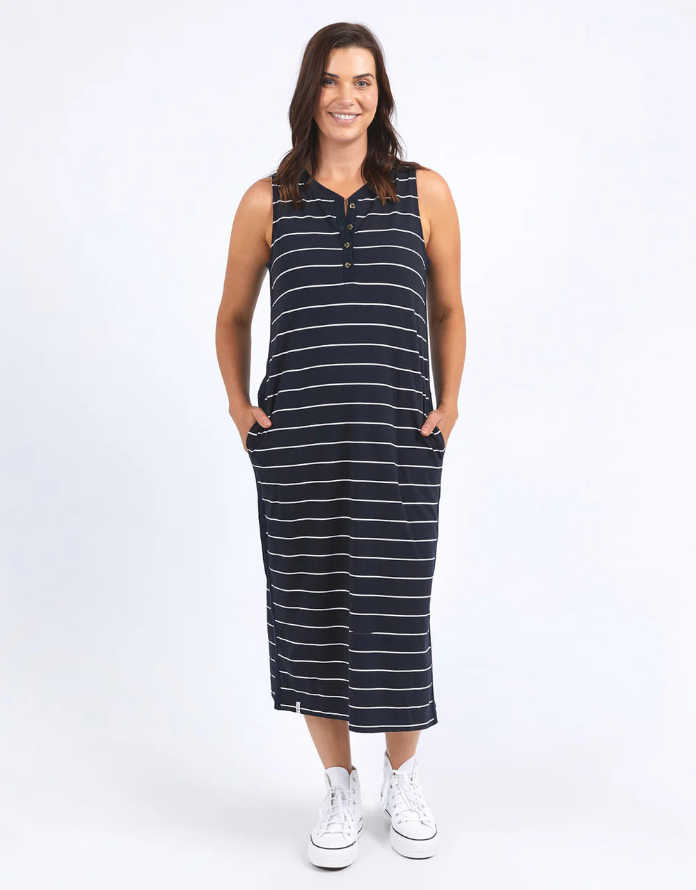 Elm Elyssian Dress - Stripe Navy & White