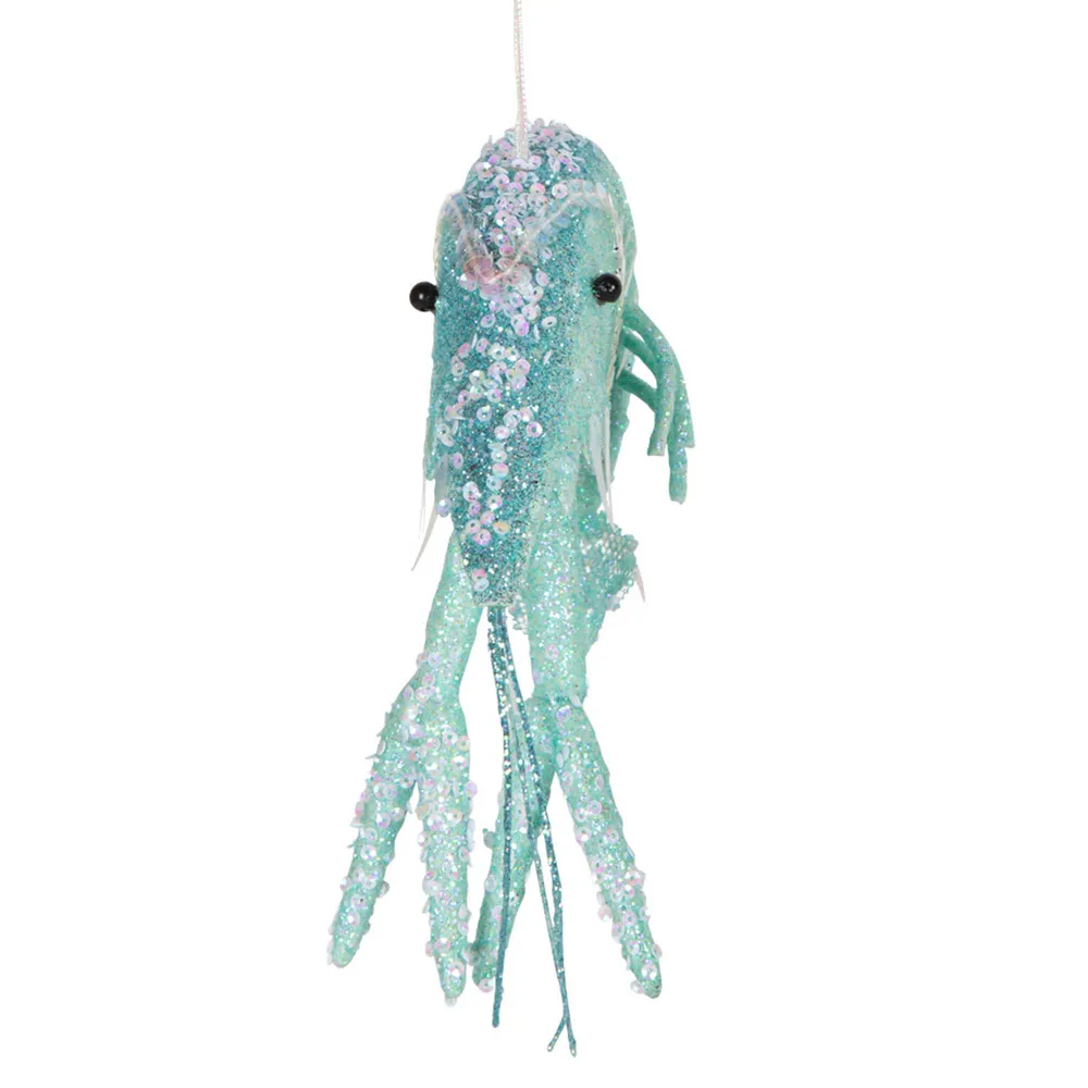 Lester Glitter Prawn Ornament - Green