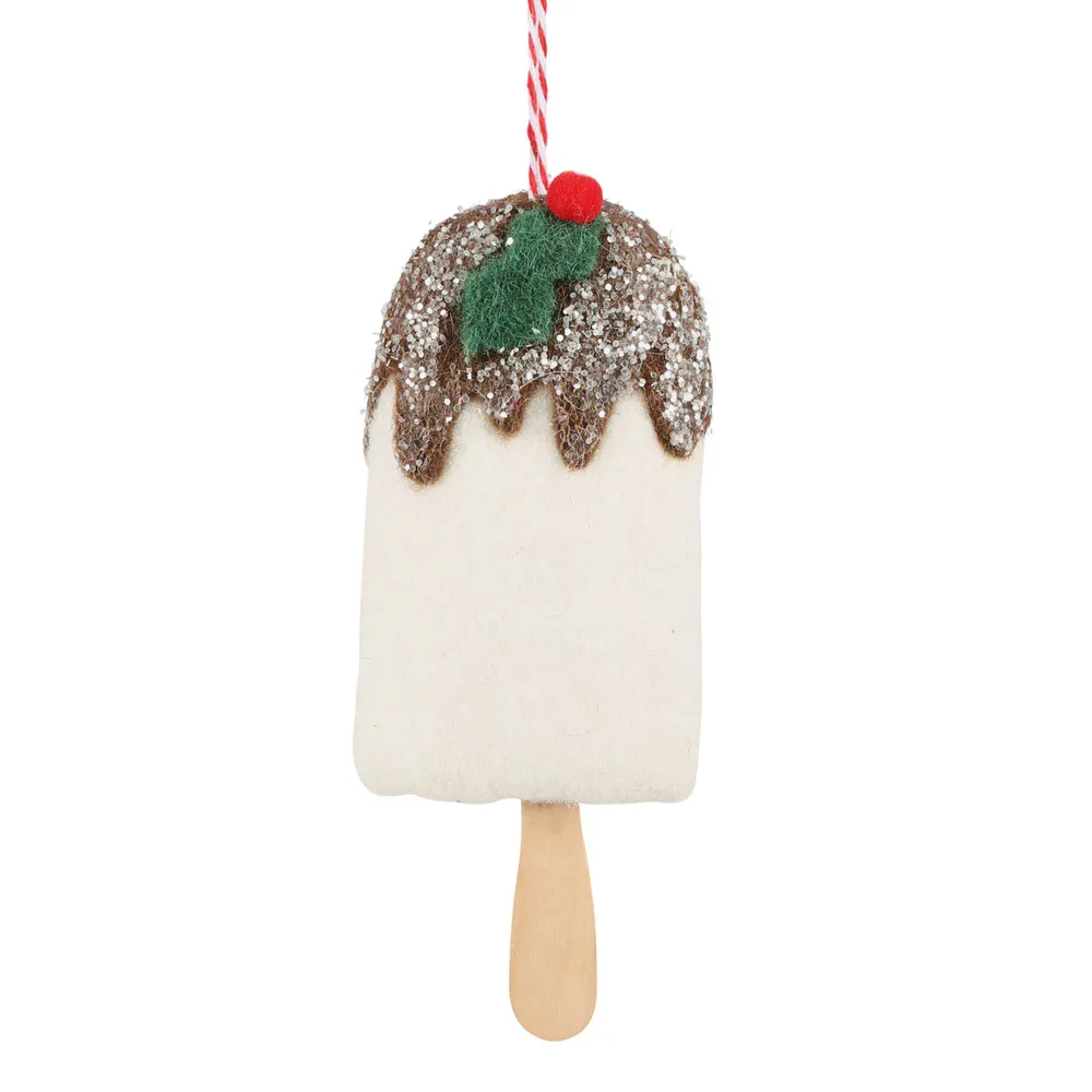 Mervelle Felt Ice Cream Hanging Tree Ornament - Brown