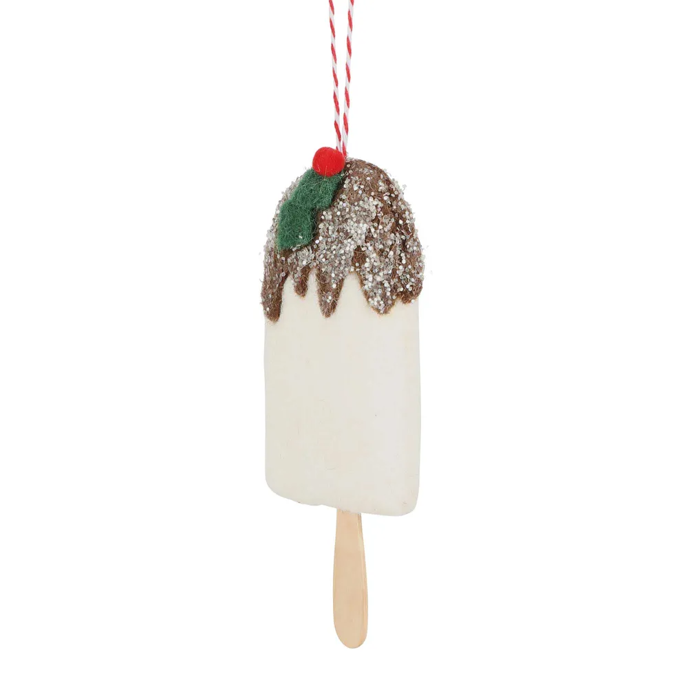 Mervelle Felt Ice Cream Hanging Tree Ornament - Brown