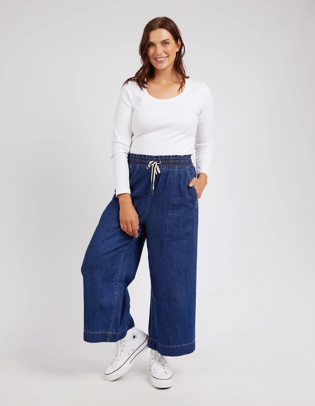 Elm Greta Wide Leg Pant - Dark Blue