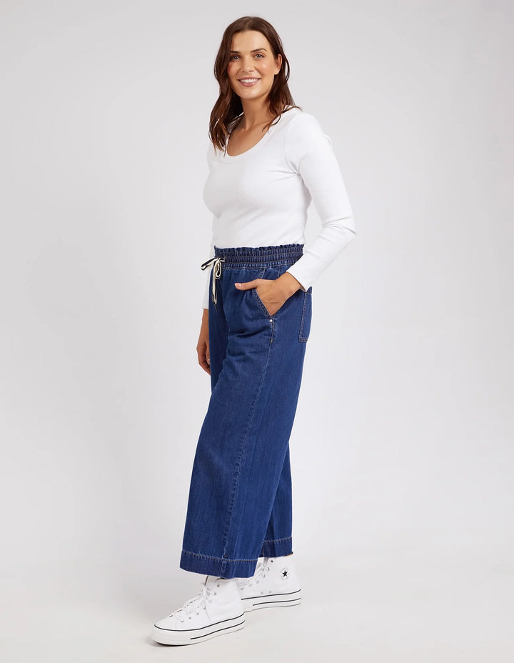 Elm Greta Wide Leg Pant - Dark Blue