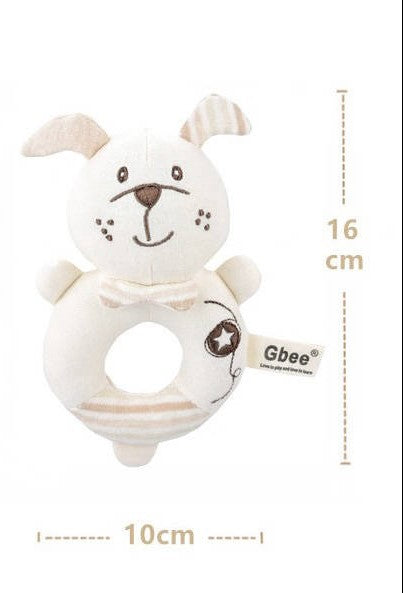 Organic Cotton Round Rattle - Dog