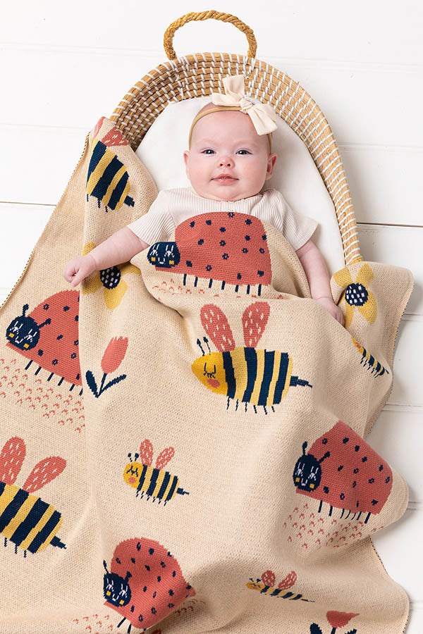 Ladybug & Bee Baby Blanket