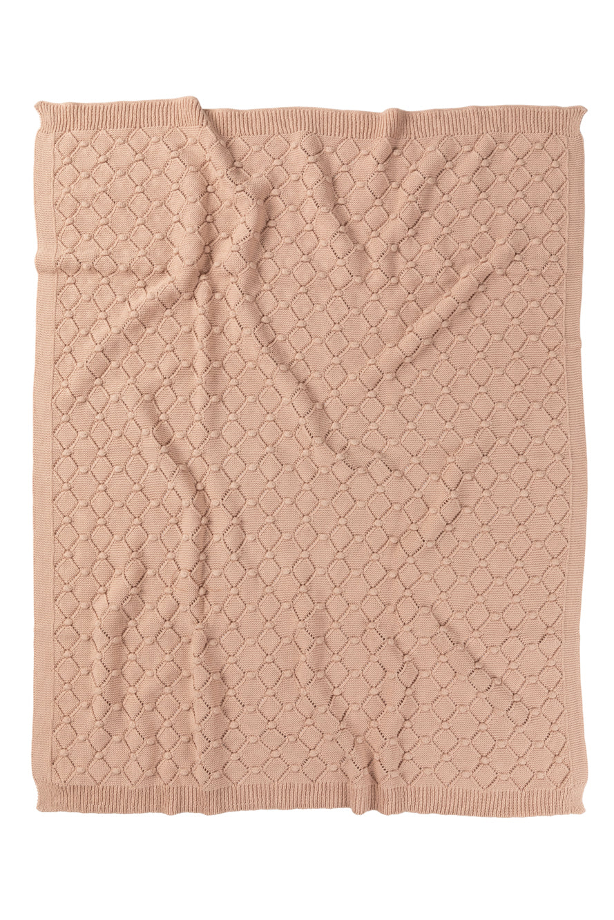 Vintage Knit Blanket - Blush