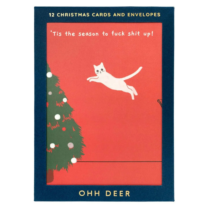 Ken The Cat - Boxed Card Pack of 12 - Christmas