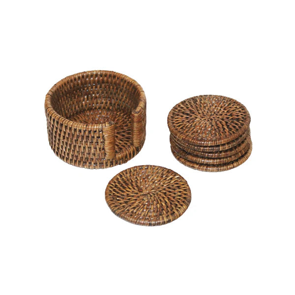 Lonny Rattan Coasters - Set of 6 with holder