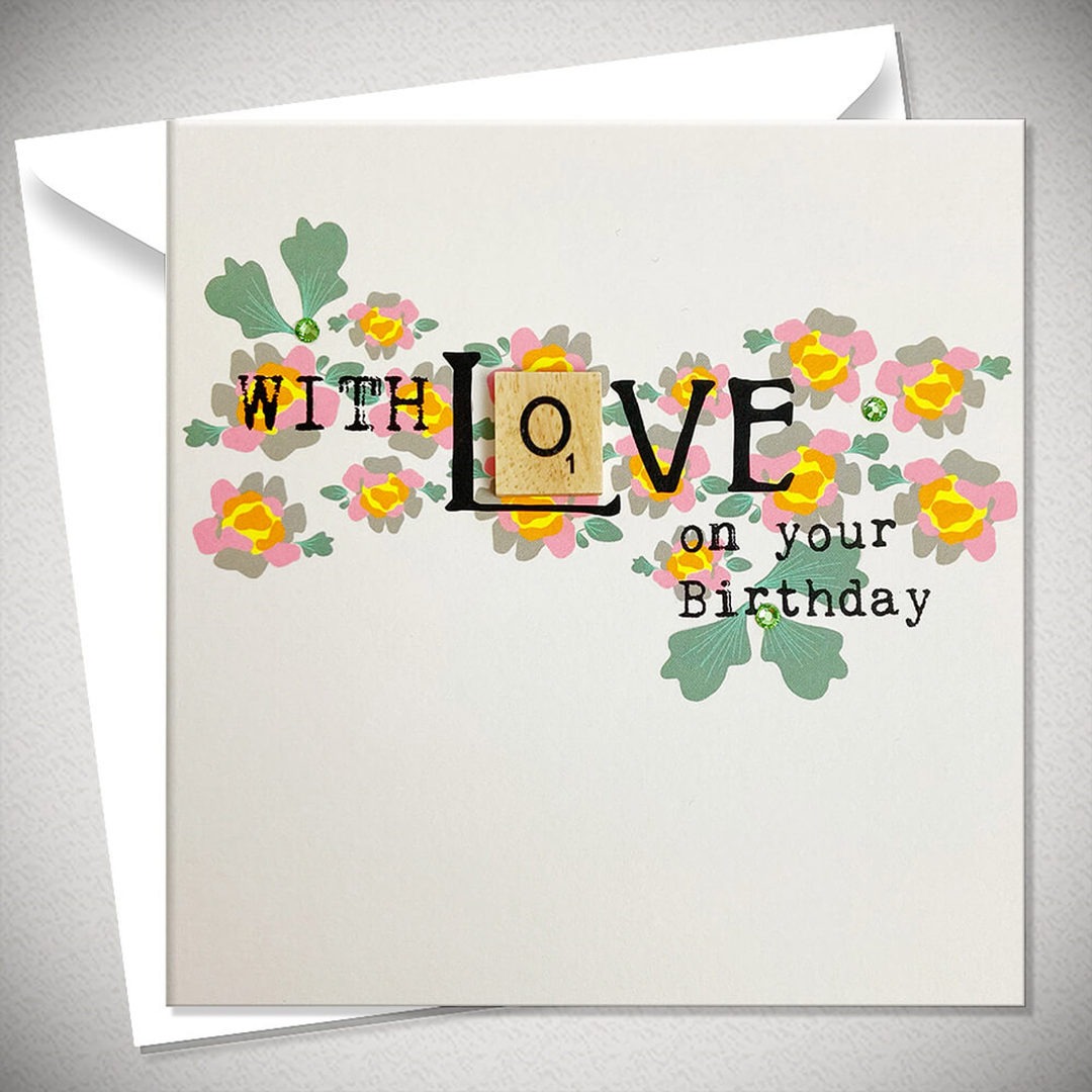 With Love Scrabbley Greeting Card