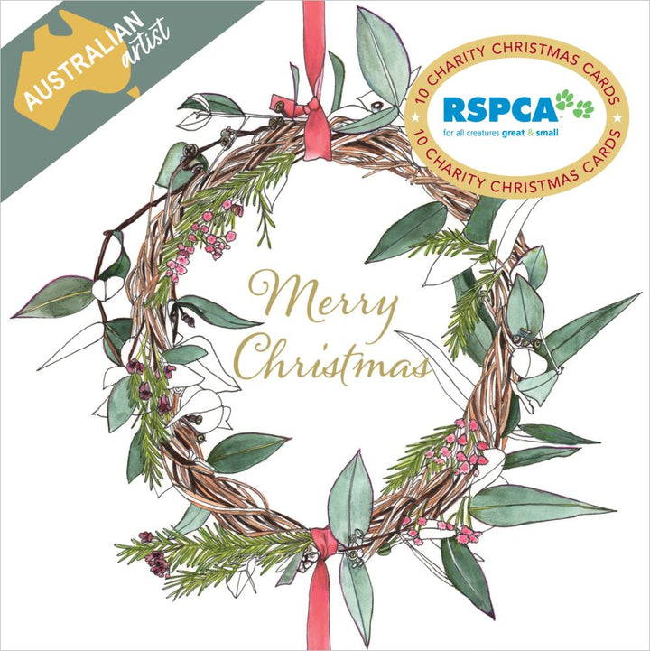 RSPCA Christmas Wreath - Charity Christmas Card Pack