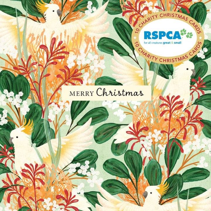 RSPCA Cockatoos and Flowers - Charity Christmas Card Pack