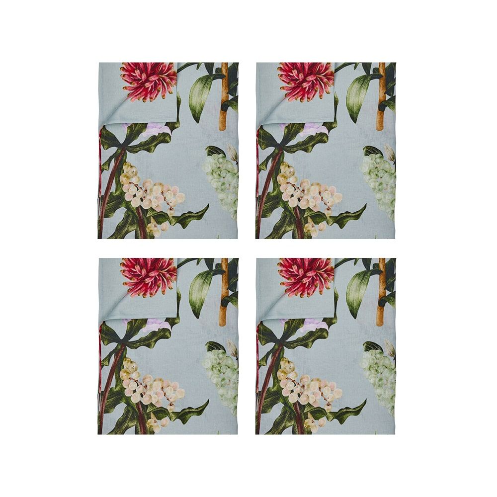 Enchanted Summer Sage Linen Napkins - Set of 4