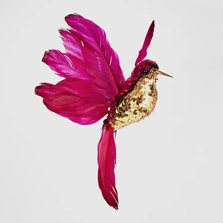 Salsan Sequin Hanging Hummingbird - Fuchsia