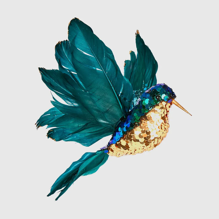 Salsan Sequin Hanging Hummingbird - Blue