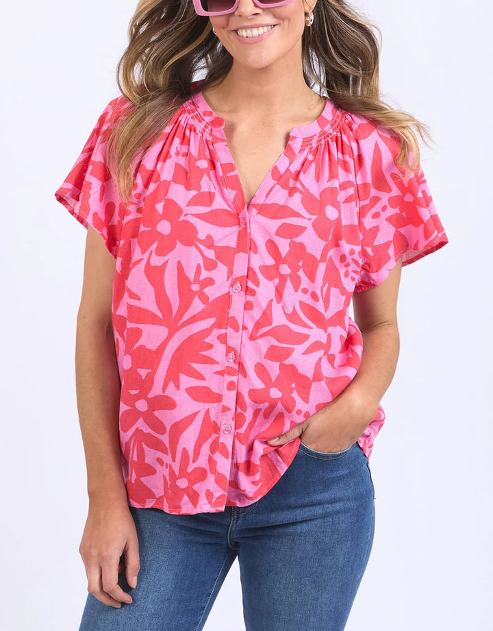 Elm Sunset Hour Blouse - Strawberry