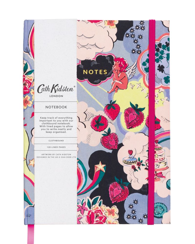 Cath Kidston A5 Cloth Notebook - Silver Linings